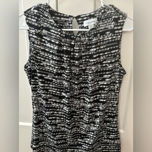 Black and white sleeveless dressy tank